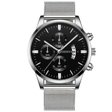 Load image into Gallery viewer, Men&#39;s Fashion Business Calendar Watches Men Luxury Silver Stainless Steel

