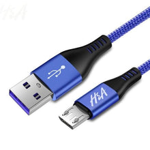 Load image into Gallery viewer, 3A Micro USB Cable 1m 2m Fast Charging Nylon Marginseye.com
