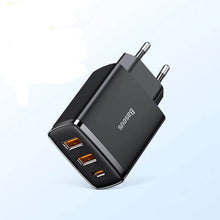 Cargar imagen en el visor de la galería, Baseus 30W USB Charger QC3.0 PD3.0 Type C PD Fast Charging 3 Ports
