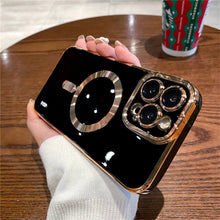 Cargar imagen en el visor de la galería, For iPhone 14 Pro Max Luxury Magsafe Magnetic Square Plating Frame Phone Case marginseye.com
