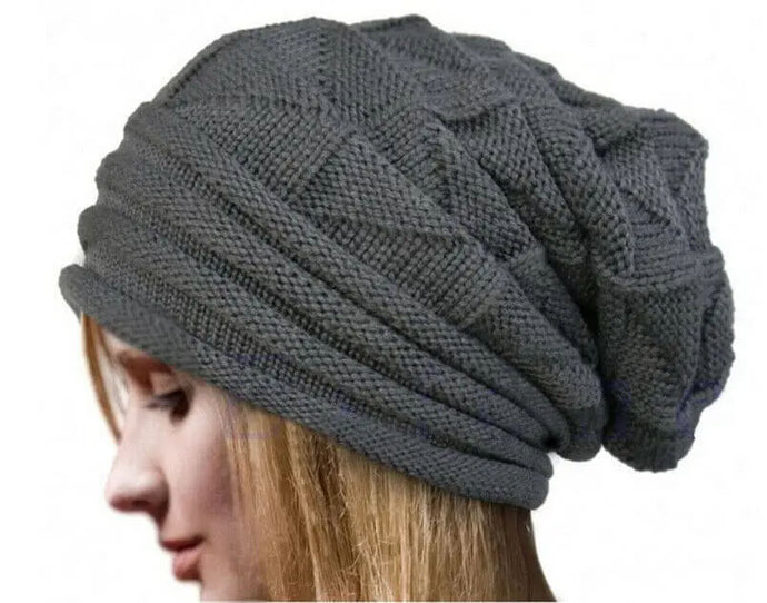 Women's Girls Stretch Knitted Wool Crochet Hats