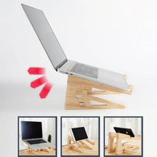 Load image into Gallery viewer, 2 in 1 Wood Laptop Stand Holder stands and coolers Marginseye.com
