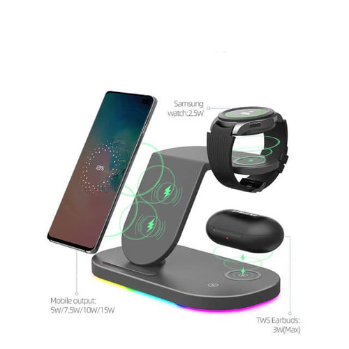 3 in 1 Wireless Charger Stand 15W Fast Charging Marginseye.com