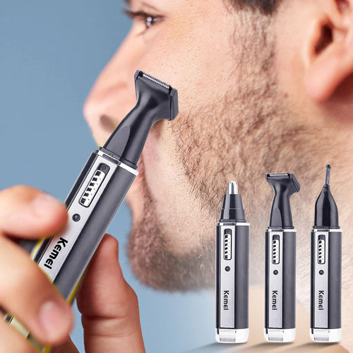 4 in 1 Rechargeable Men Electric Nose Ear Hair Trimmer Painless shaver-marginseye