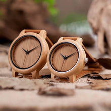 Cargar imagen en el visor de la galería, BOBO BIRD Watch Couple Watches  Quartz Men Bamboo Wood
