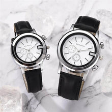 Cargar imagen en el visor de la galería, Black White Couple Women Fashion Luxury Lovers Quartz Watch Casual Woman Leather Clock Ladies
