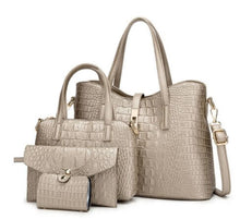Load image into Gallery viewer, Brand New Woman Crocodile Printed PU Leather Plain Handbag Set
