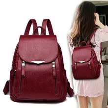 Load image into Gallery viewer, Casual Backpack Female Brand Leather Women&#39;s Backpack Large Capacity School Bag For Girls Double Zipper Fashion Shoulder Bags hand bags Marginseye.com
