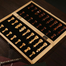 Load image into Gallery viewer, Large Magnetic Wooden Folding Chess Set Felted Game Board valentines gift-marginseye.com

