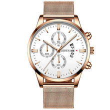 Load image into Gallery viewer, Men&#39;s Fashion Business Calendar Watches Men Luxury Rose Gold Stainless Steel
