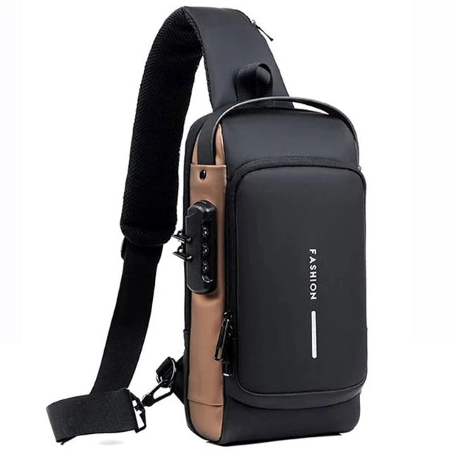 Men's Multifunction Anti-theft USB Shoulder Bag Crossbody travel