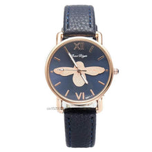 Load image into Gallery viewer, Simple Small Bee Design Women&#39;s Green Leather Watches Marginseye.com
