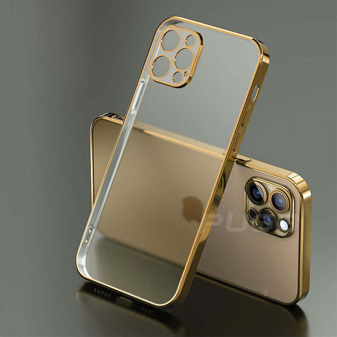 Luxury Plating Square Frame Matte Soft Silicone Case for iPhone 13 11 12 Pro Max marginseye.com