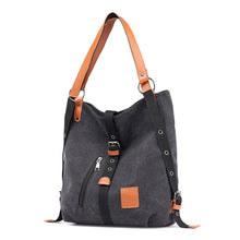 Load image into Gallery viewer, Vintage 2 Way Canvas Totes Bag Large Canvas Duffel Bag Travel Tote Weekend Bags For Women 2020 Fashion Women Backpacks Bolsas Marginseye.com

