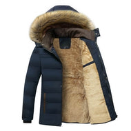  Winter New Warm Thick Fleece Parkas Men Waterproof Hooded Fur Collar Parka Jacket marginseye.com