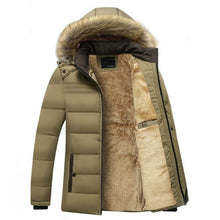 Load image into Gallery viewer,  Winter New Warm Thick Fleece Parkas Men Waterproof Hooded Fur Collar Parka Jacket marginseye.com
