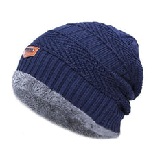 Cargar imagen en el visor de la galería, Men&#39;s winter,knitted black hats Thick and warm Marginseye.com
