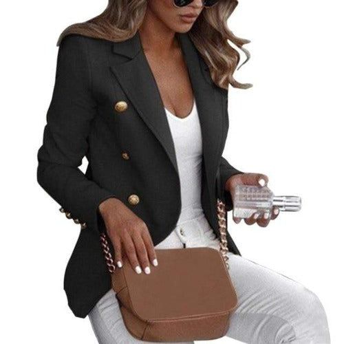 Women Long Sleeve Formal Blazer Jackets Marginseye.com