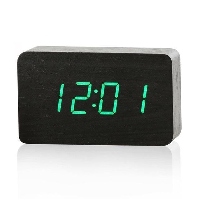 Mini Cube LED Wooden Alarm Clock Marginseye.com