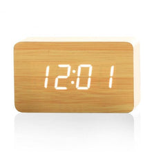 Load image into Gallery viewer, Mini Cube LED Wooden Alarm Clock Marginseye.com
