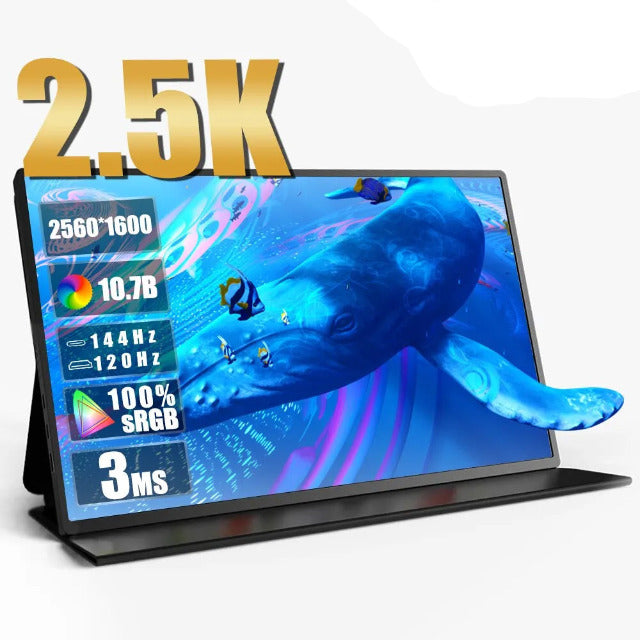 18_Inch_2.5K_144Hz_Portable_Monitor.jpg 18 Inch 2.5K 144Hz Portable Monitor 2560X1600 100 Adobe SRGB Display Game Screen For Laptop Mac Phone Xbox PS4/5 Switch - Image 1