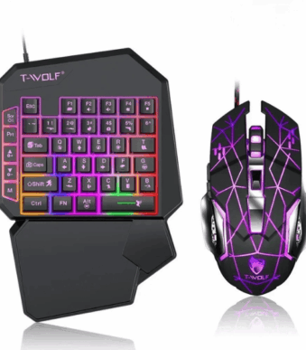 Wired One-Handed Keyboard & Mouse Combo
