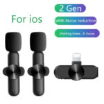 Wireless Lavalier Microphone for iPhone, Android 2in1