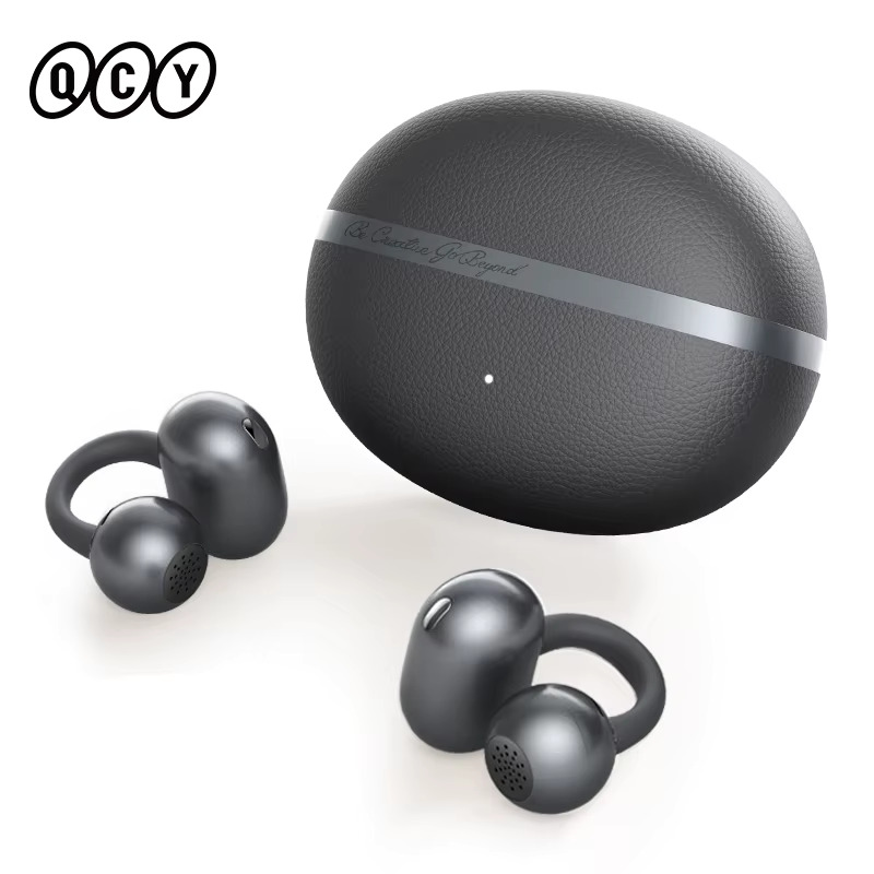 QCY C50 earbuds Black QCY Crossky C50 Open Ear Wireless Earbuds Bluetooth 6.0 Comfort Clip On Sports Earphone 4 Mic AI Clear Call Bass Boost Headphone - Image 1